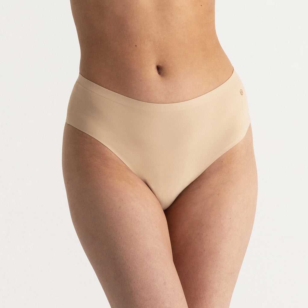 Evelyn & Bobbie High-Waisted Thong - Sand