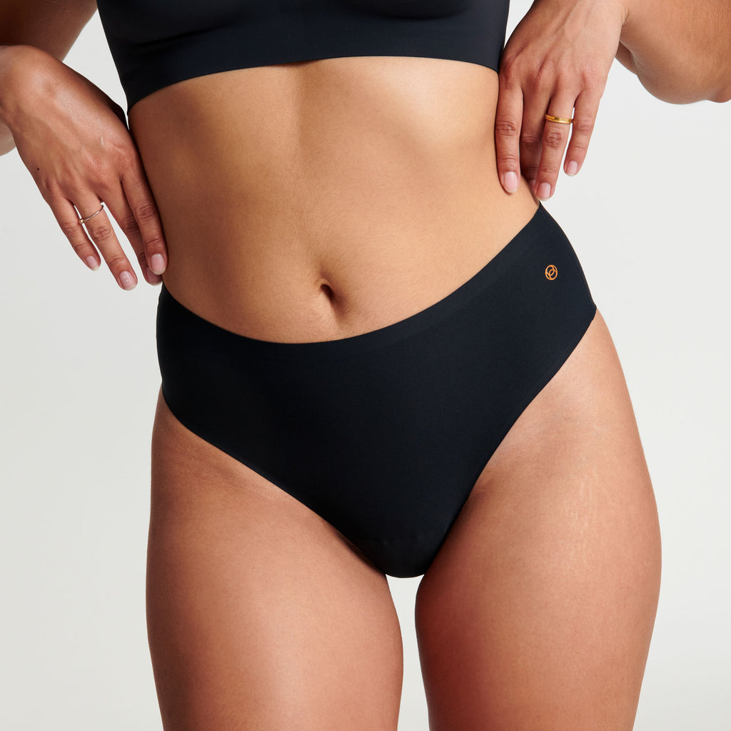 Evelyn & Bobbie High-Waisted Thong - Black