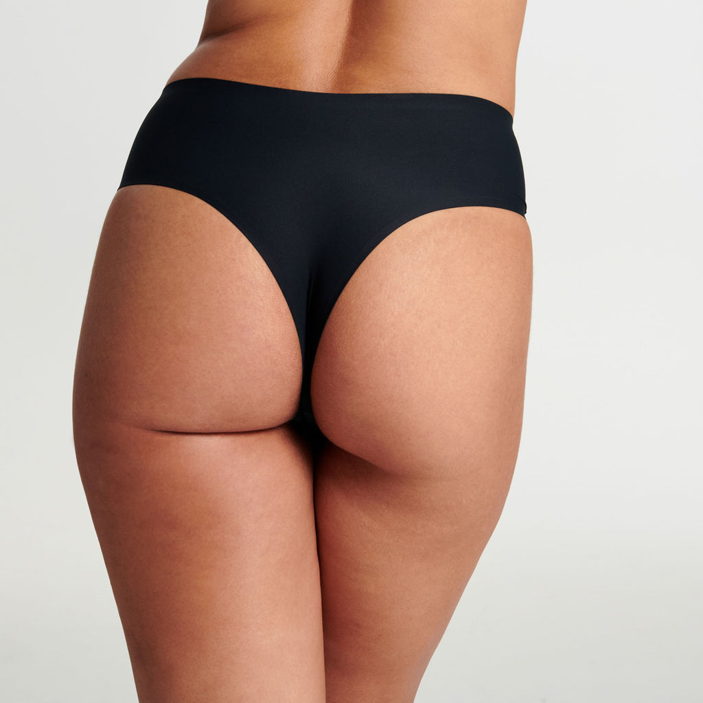 Evelyn & Bobbie High-Waisted Thong - Black