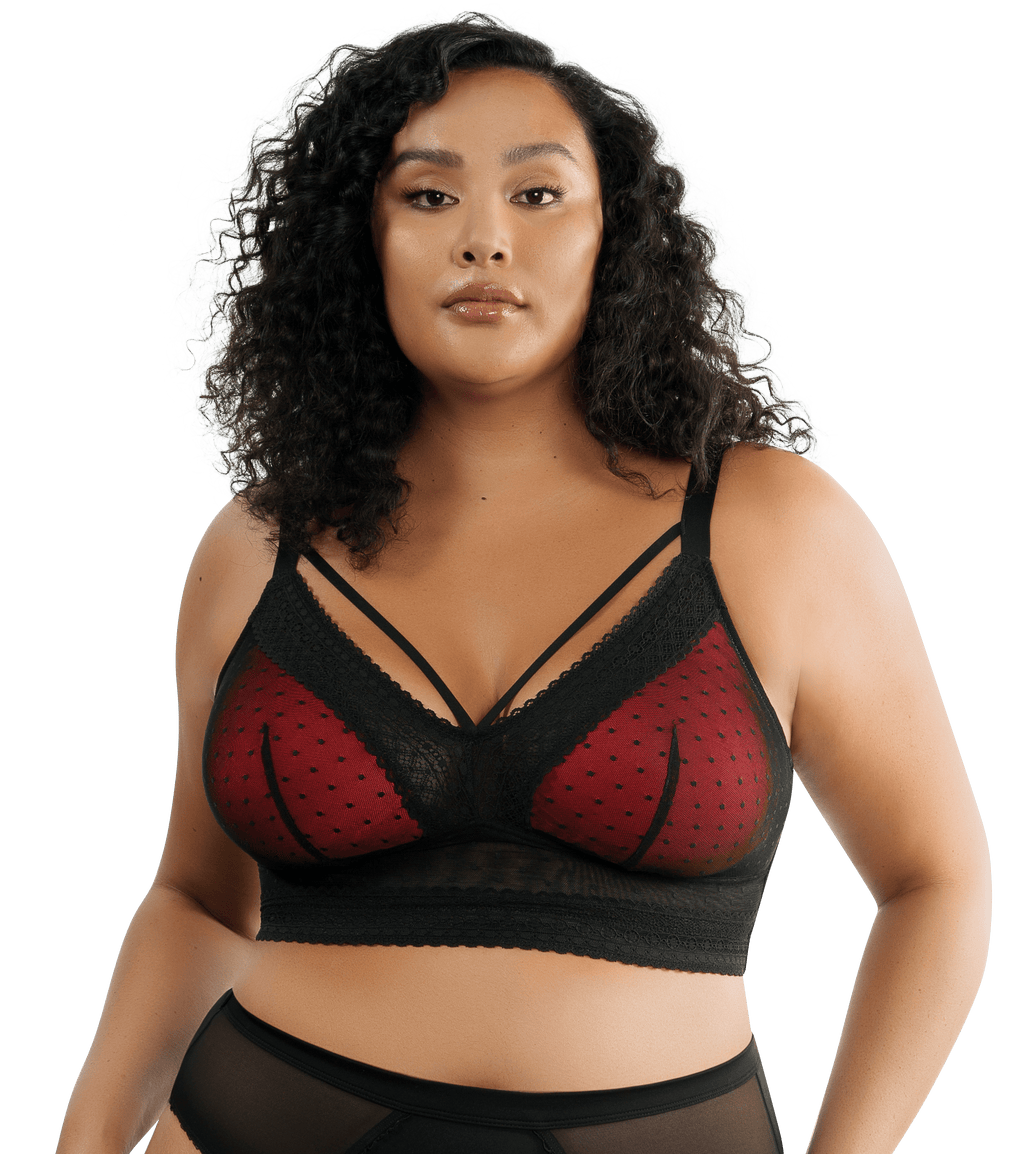 Parfait Mia Dot Wire Free Padded Bralette - Black