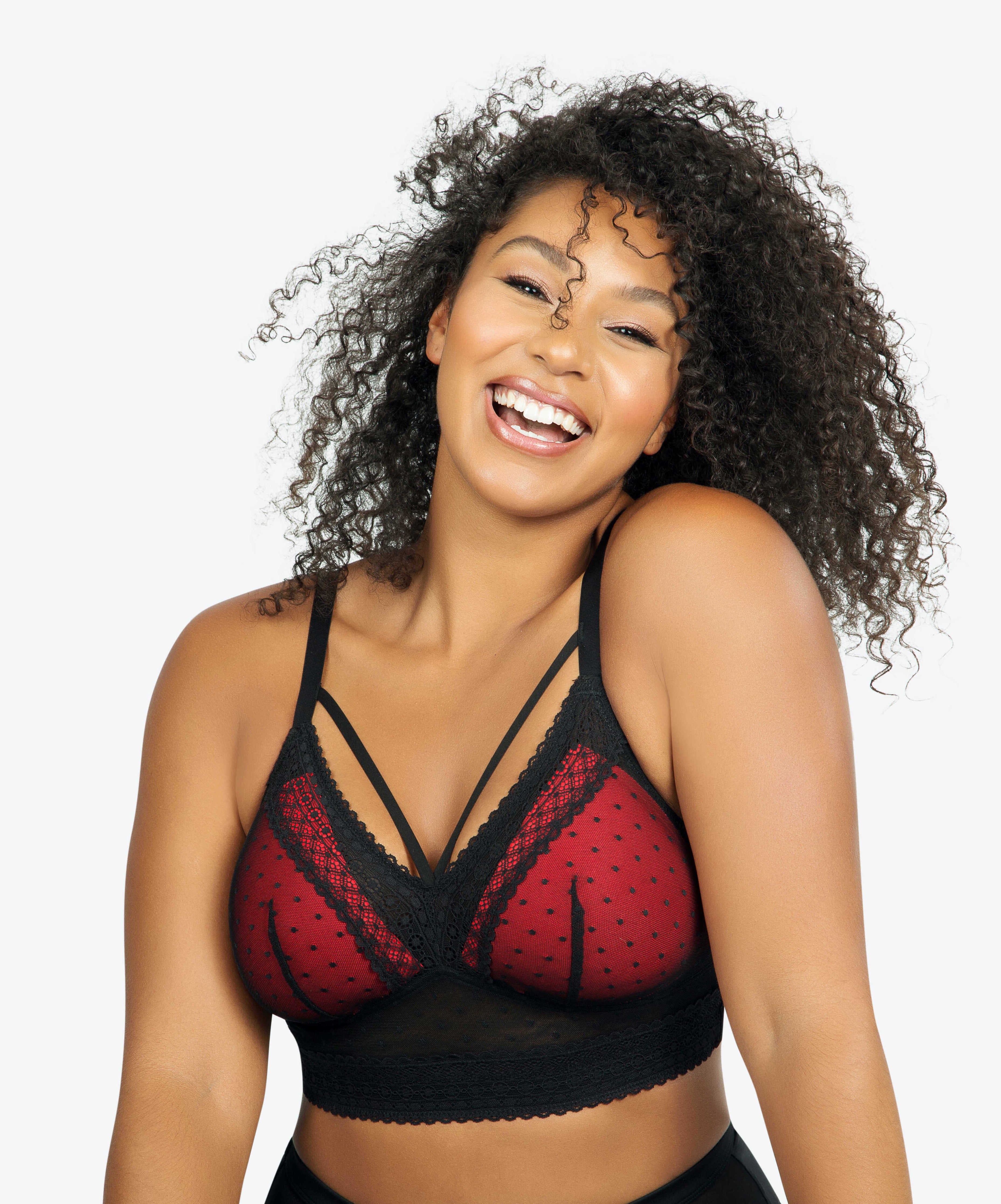 Parfait Mia Dot Wire Free Padded Bralette - Black